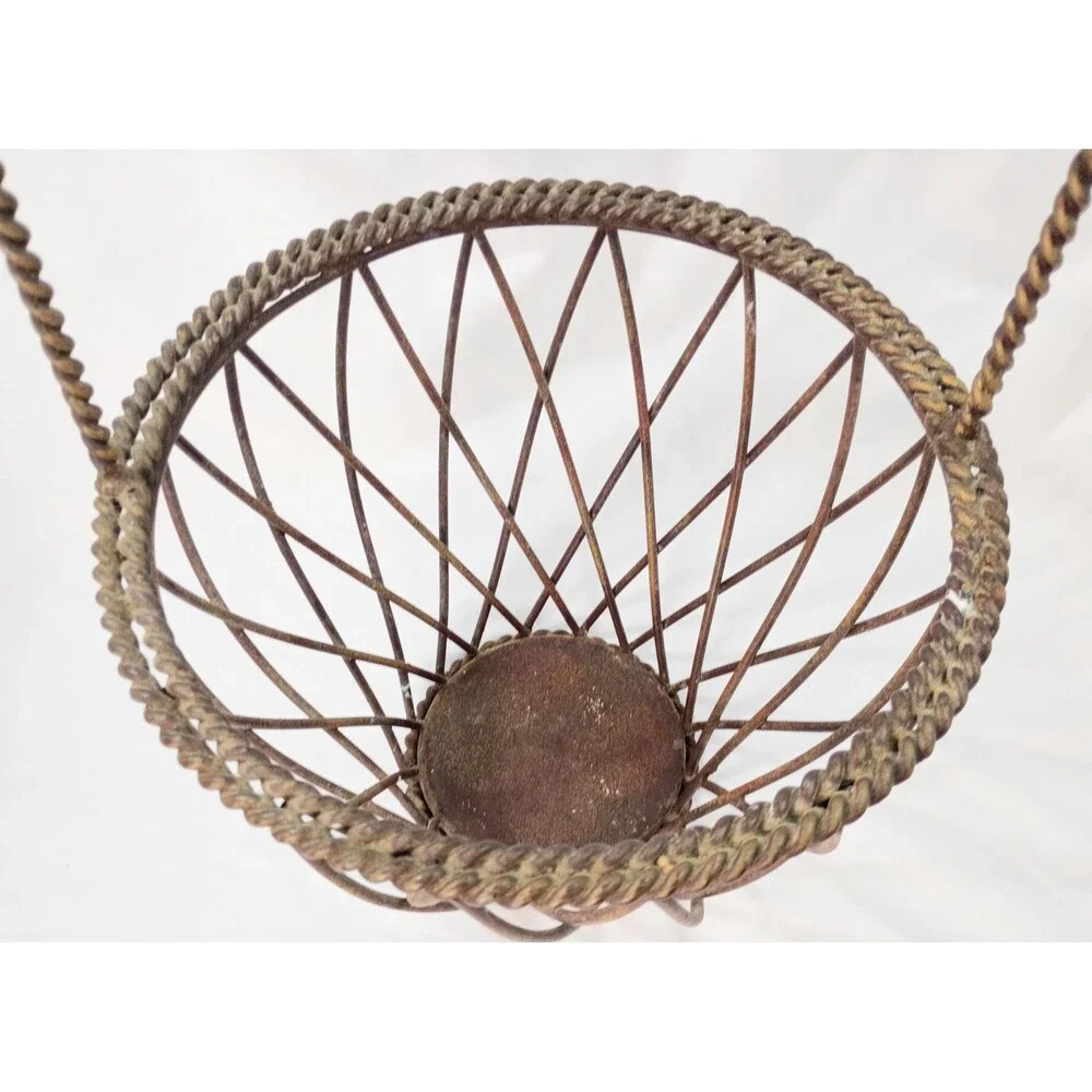 Heavy Braided Metal Basket Brown